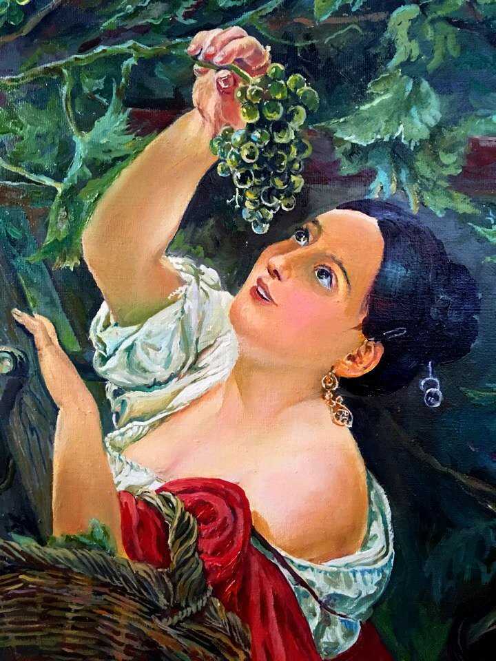 Картина итальянский полдень (девушка собирающая виноград) карл брюллов