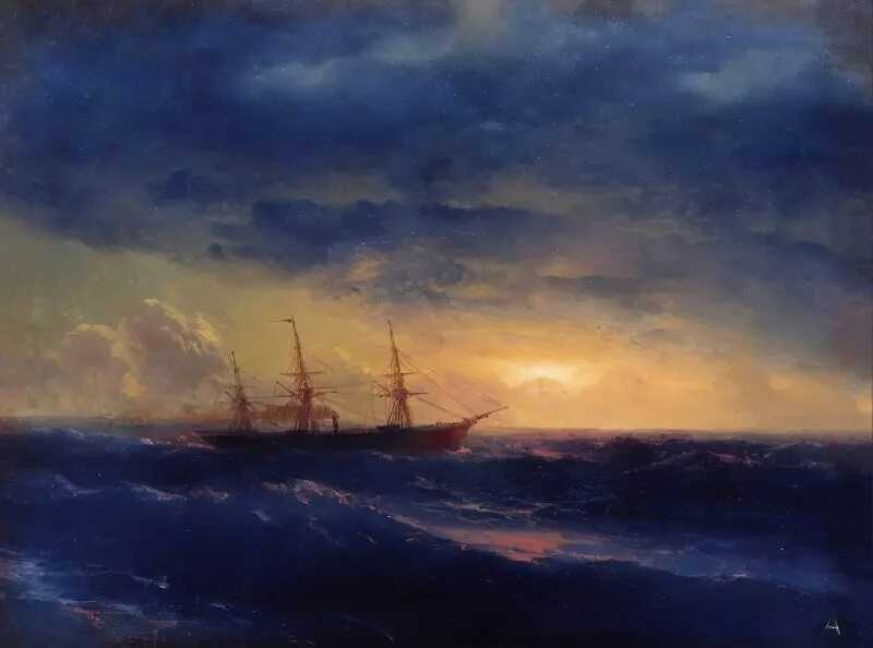 Морской берег, айвазовского иван - описание и история создания картины