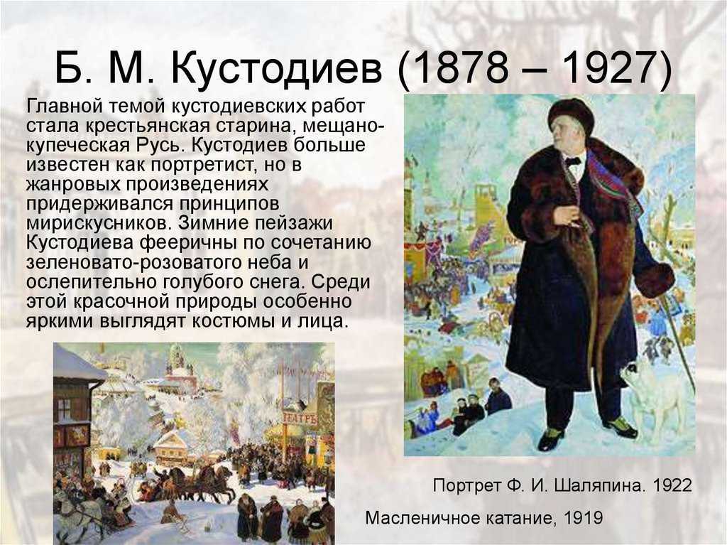 Картина кустодиева масленица. краткое описание картин за 1916, 1919, 1920 годы
