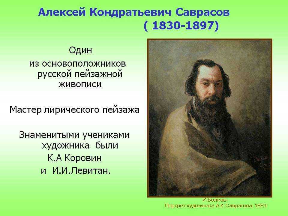Саврасов а к: картины художника, биография