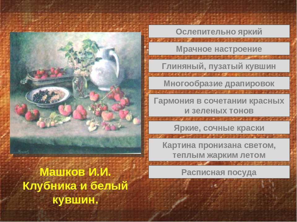 Описание картины ильи машкова «натюрморт»