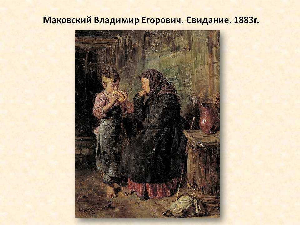 Маковский владимир «свидание» описание картины, анализ, сочинение