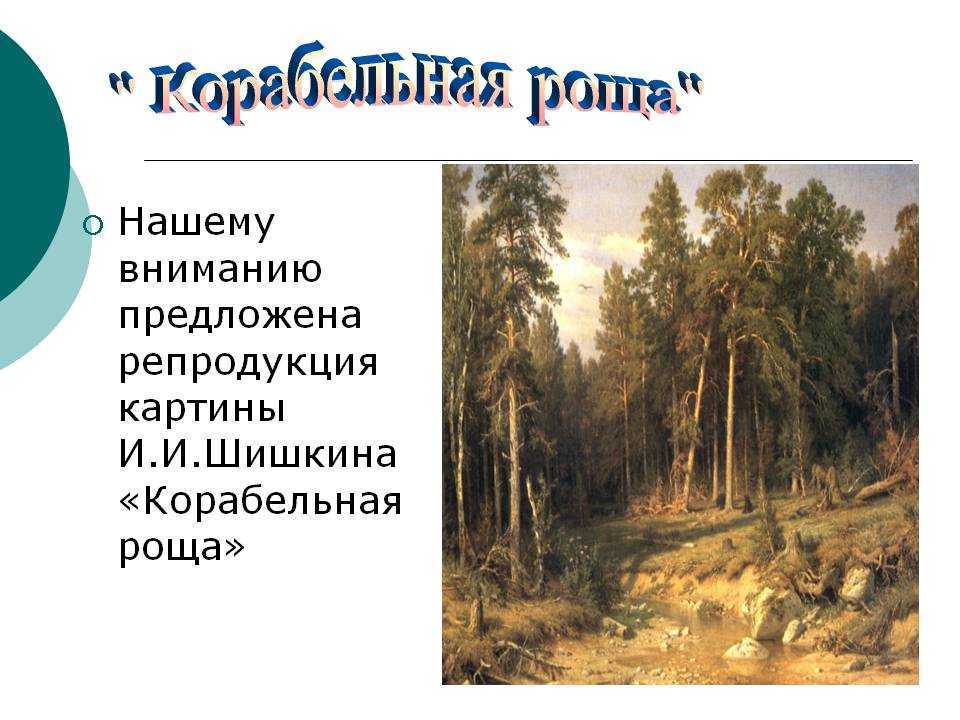 Написать сочинение по картине шишкина корабельная роща 5 класс кратко