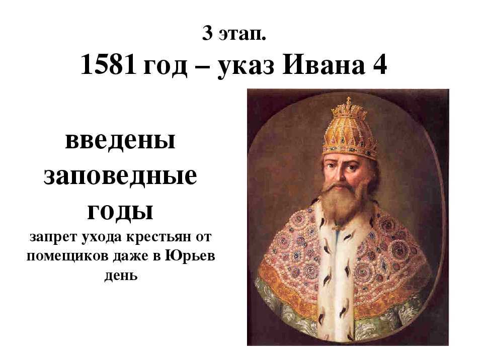 Указ ивана 4 о заповедных летах 1581 года