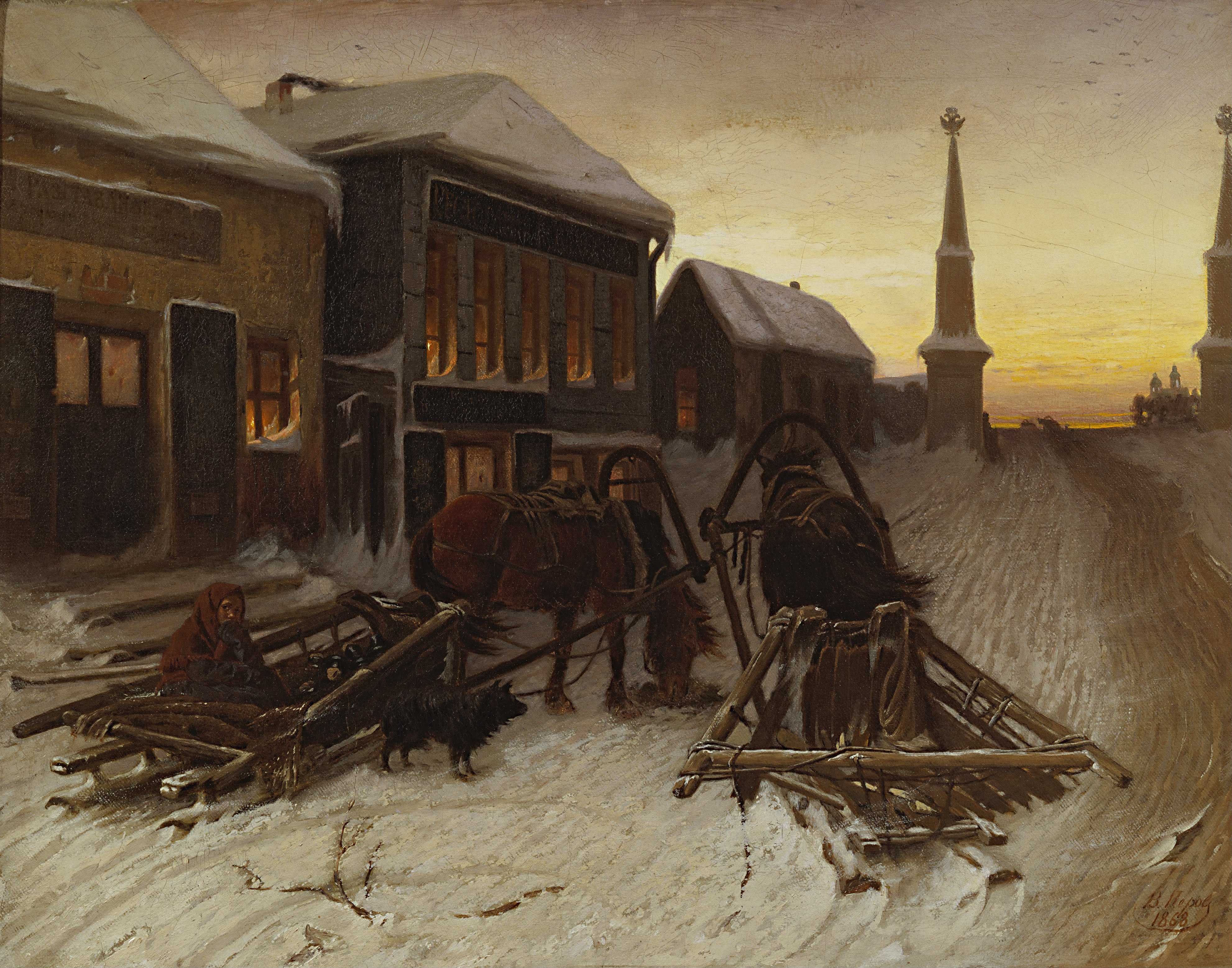 Василий перов. последний кабак у заставы. описание картины. шедевры русской живописи.