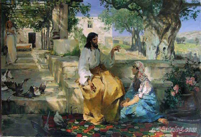 Христос и самарянка. 1890. холст, масло генрих ипполитович семирадский (1843-1902)