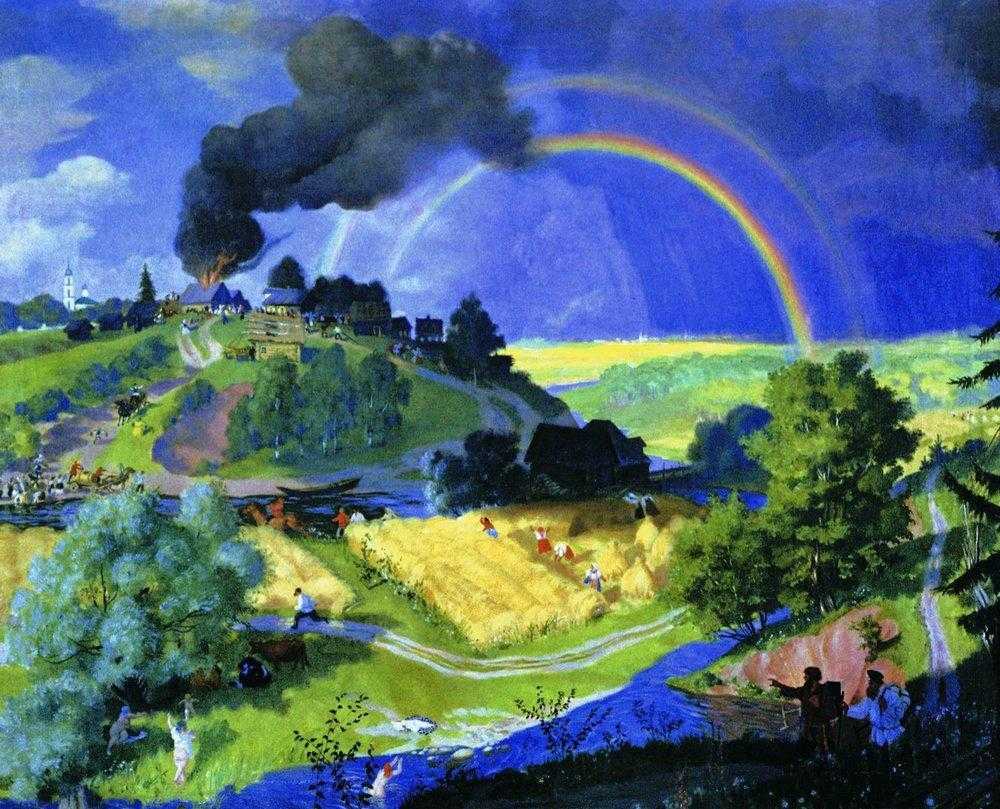 Картина голубой домик. сочинение по картине б.м. кустодиева «голубой домик»