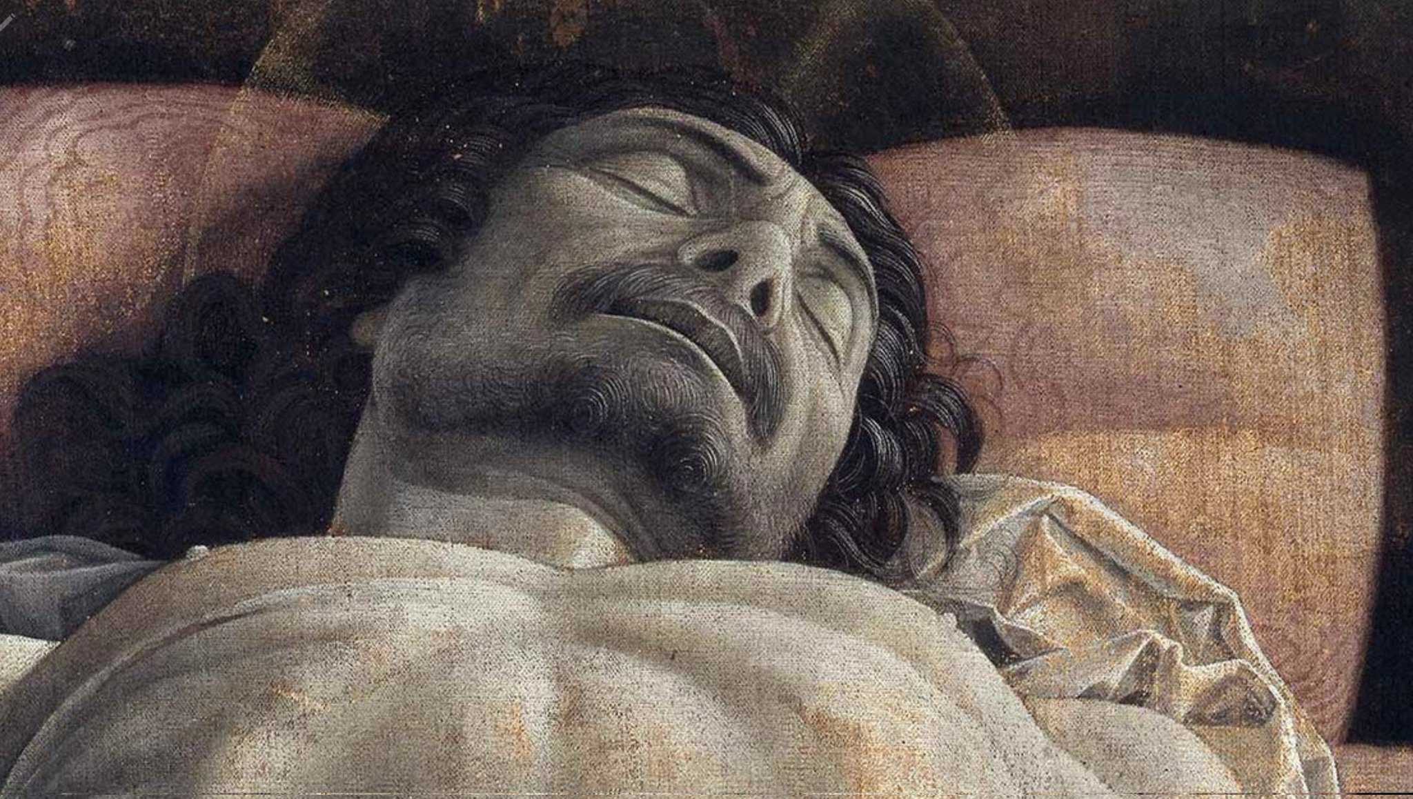 Андреа мантенья - мертвый христос оплакивание мертвого христа, 1483, 66×81 см: описание произведения
