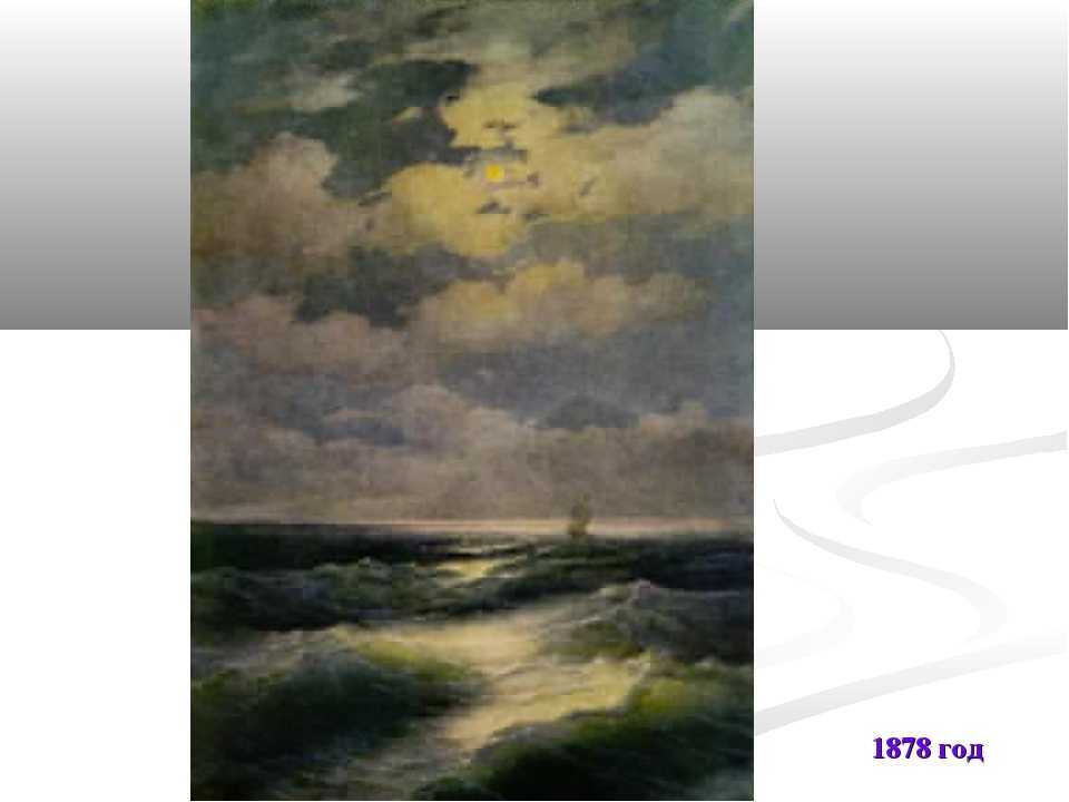 И.к. айвазовский. ночь в крыму. вид на аю-даг. 1850. крым айвазовский картина