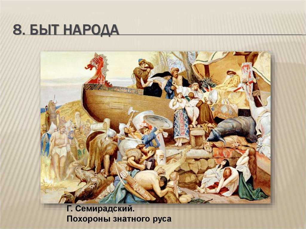 Описание картины похороны знатного руса 7 класс обществознание кратко