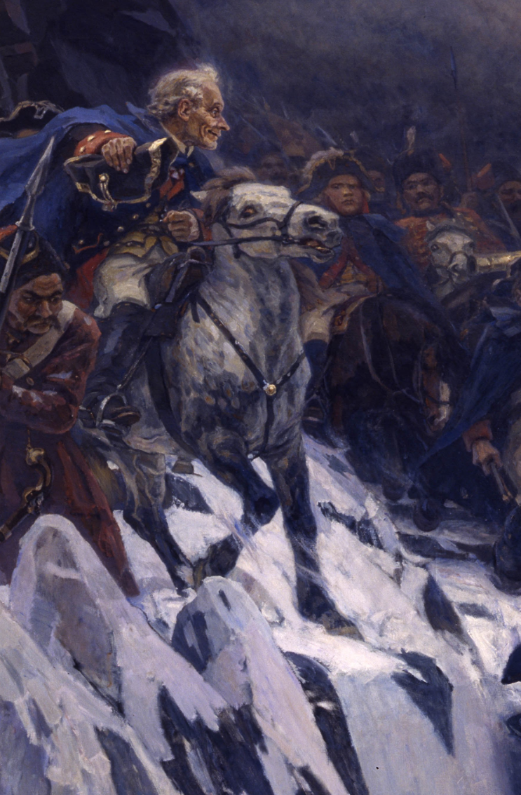 Суриков «переход суворова через альпы» картина, описание