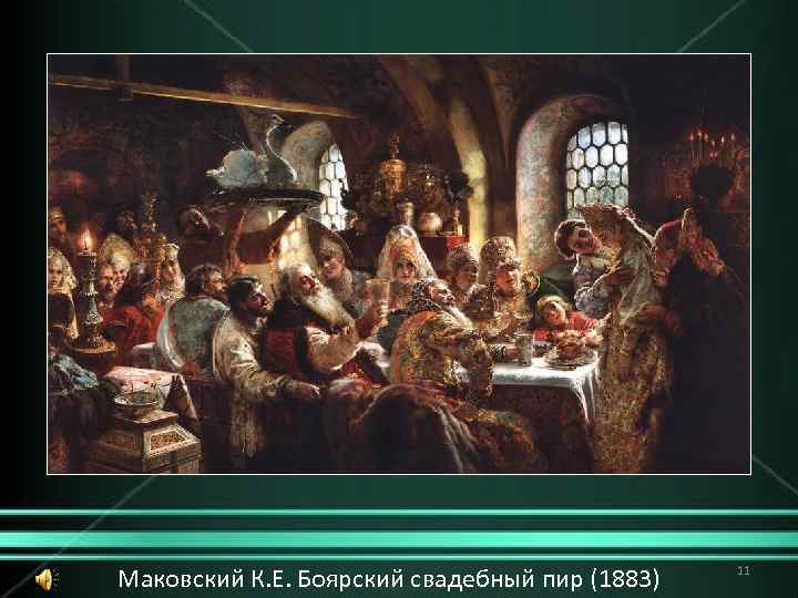 Картина боярский свадебный пир 17 века. картина "боярский свадебный пир", маковский - описание