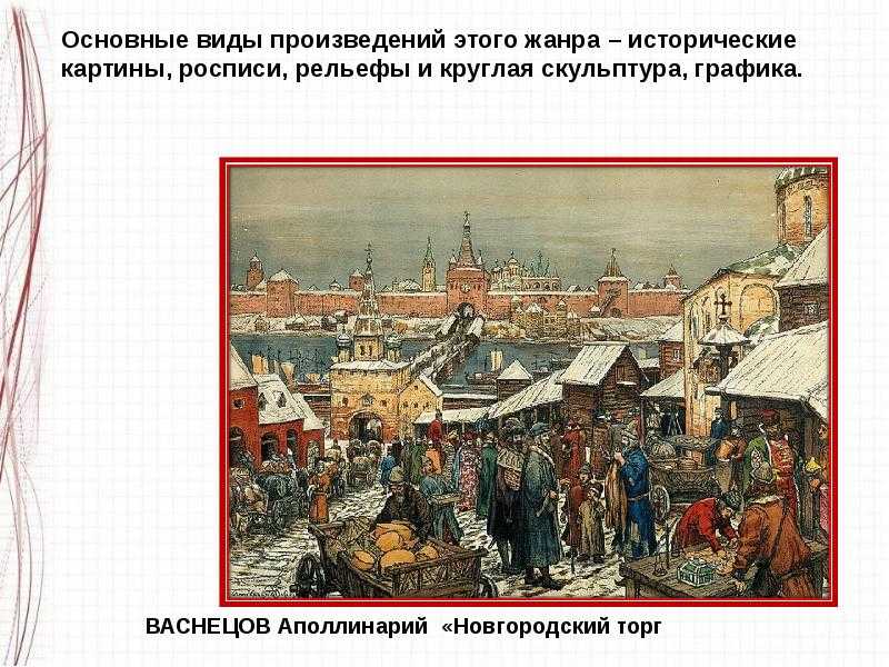 Описание картины васнецова новгородский торг. картины по русской истории