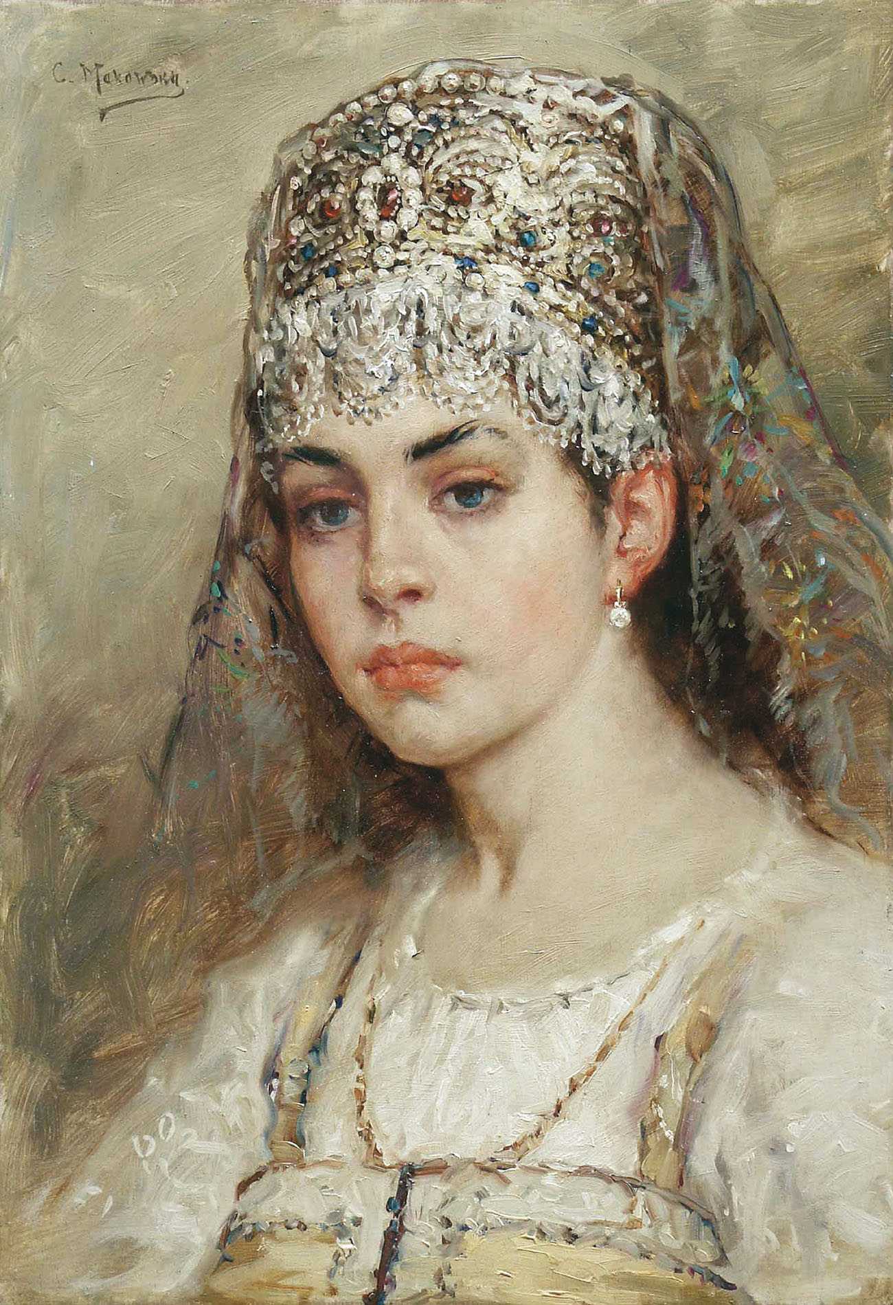 Описание картины константина маковского «боярышня». боярышня картина