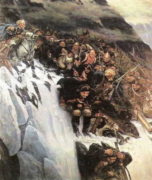 Сочинение-описание картины «переход суворова через альпы», суриков (2 варианта - кратко и подробно)