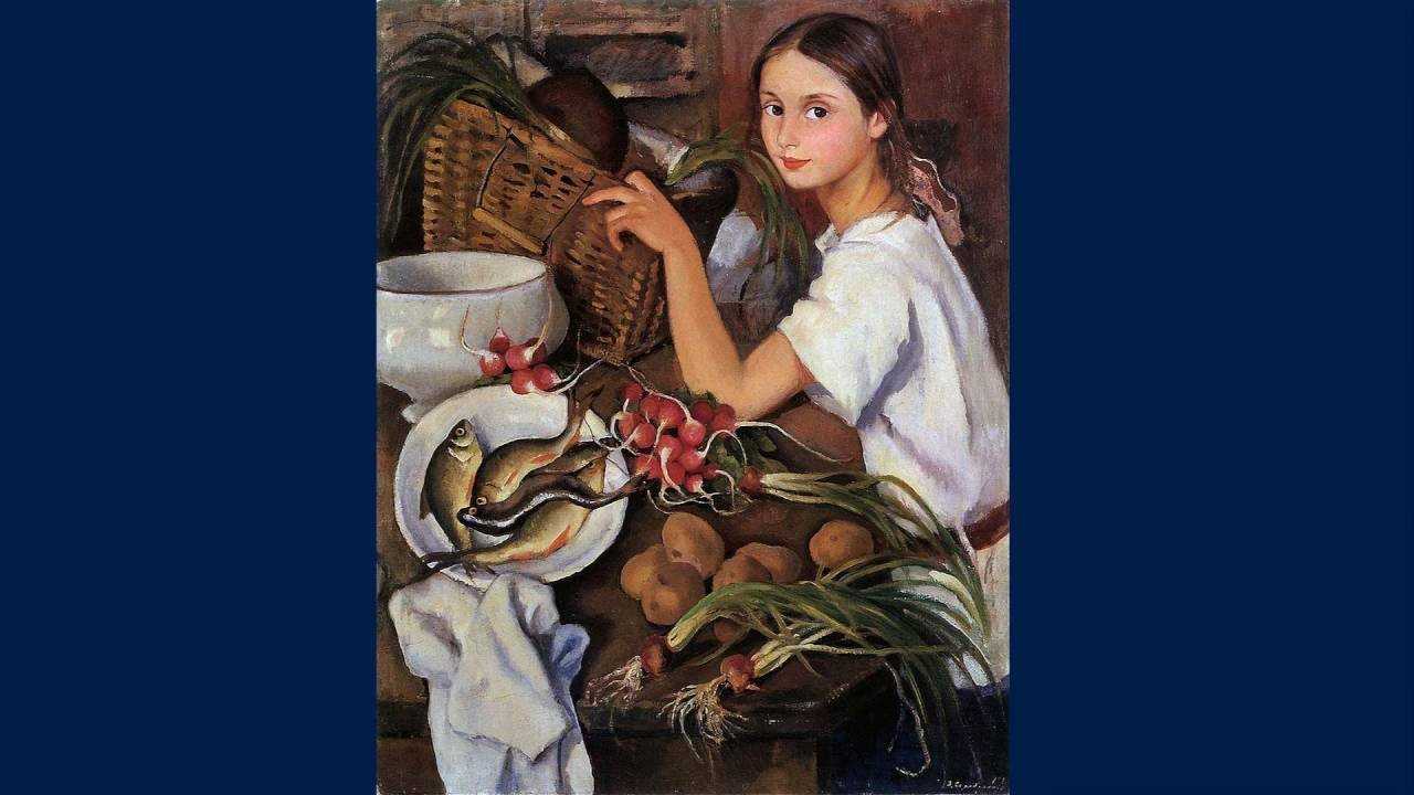 Сочинение-описание картины «катя с натюрмортом», серебрякова (2 варианта - кратко и подробно)