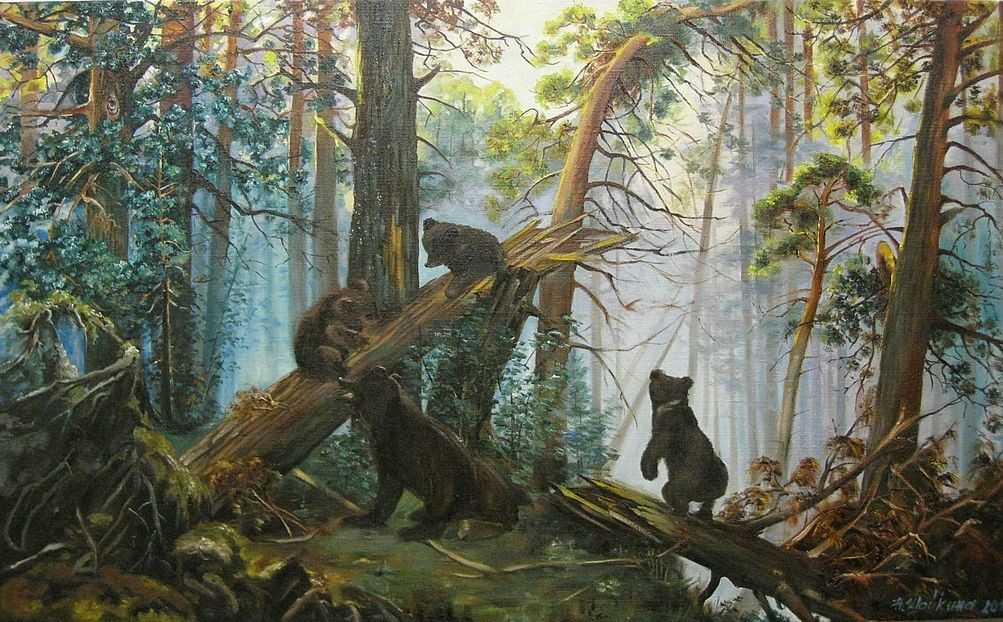 "утро в сосновом лесу"-самая загадочная картина и.и.шишкина.